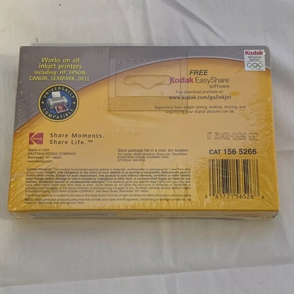Kodak Premium Photo Paper - 100 Sheets - High Gloss - Inkjet - 4" x 6" - 156 526 - Picture 2 of 11